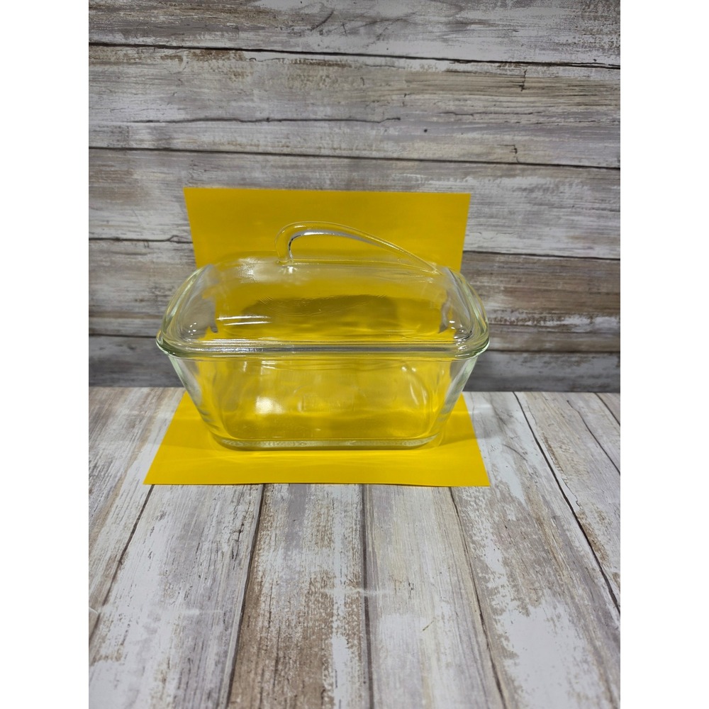 Vintage Glasbake Clear Glass Rectangular Casserole Dish with Lid‎ J-805 1 1/2 QT